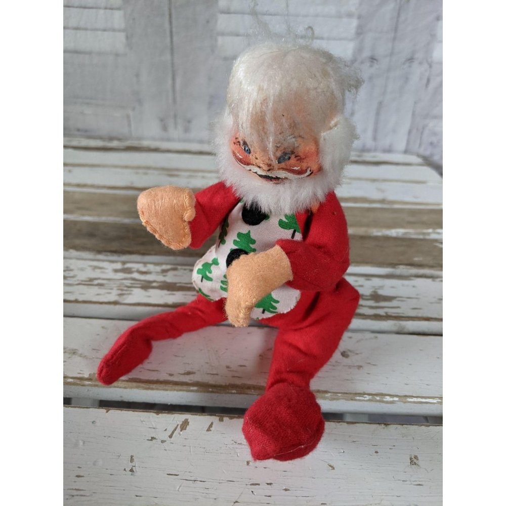 Vintage Annlee Santa 1987 red small